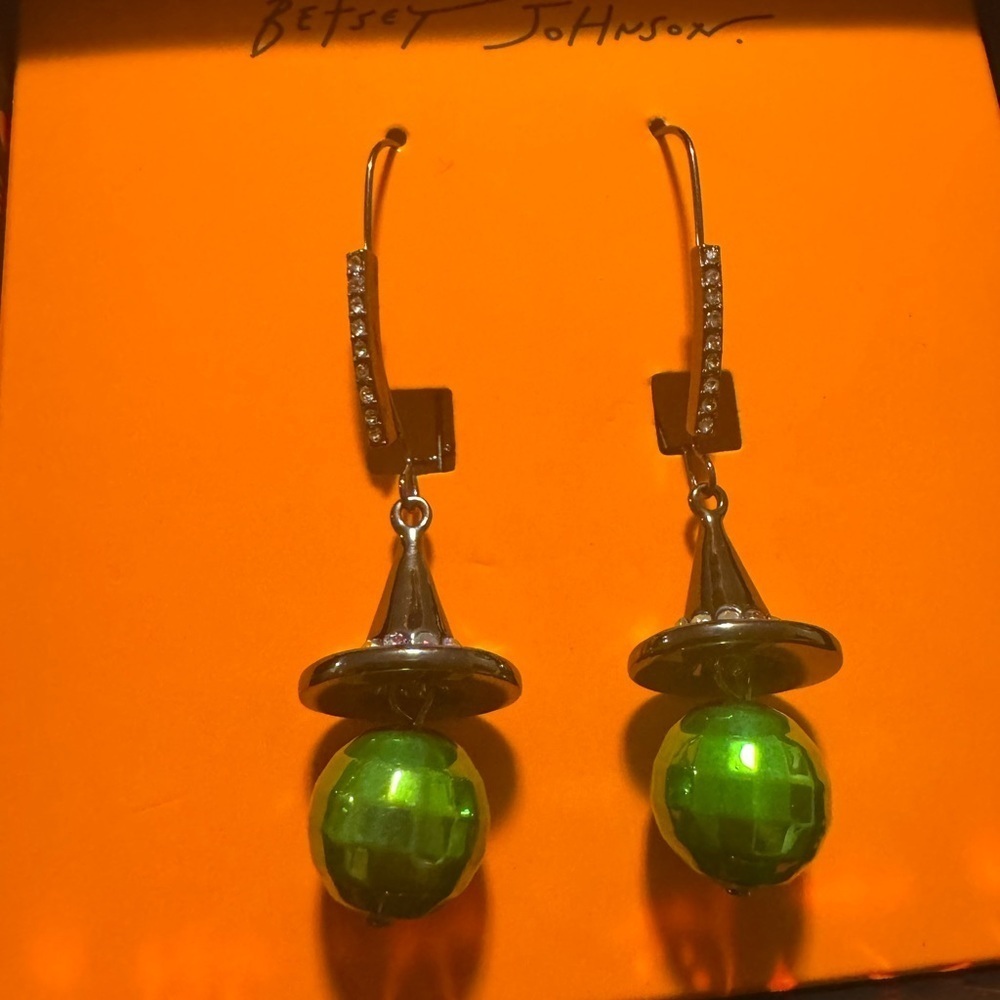 Betsey Johnson Disco Ball Earrings. NIB